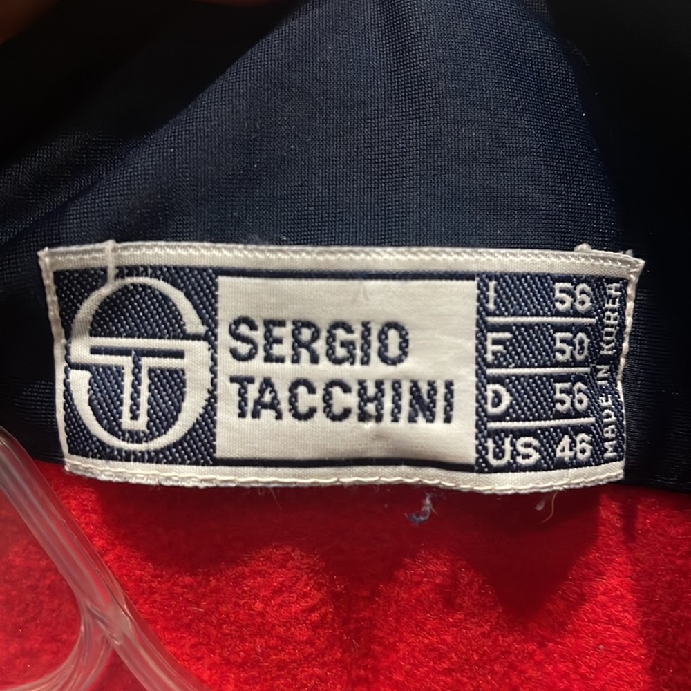 Sergio Tacchini Vintage Navy & Red Zip Sweatshirt - Picture 4 of 10